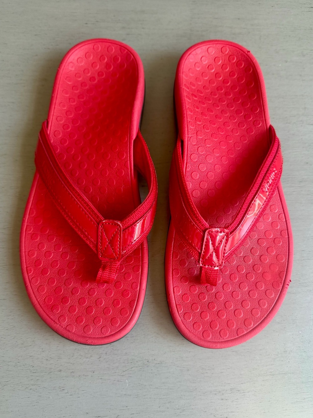 Vionic Tide II Red Flip-Flop Thong Sandals Women 7 Arch Support Comfort Beach